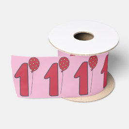 Niedliche Balkone - Rosa und Rote Kinder 1. Geburt Satinband