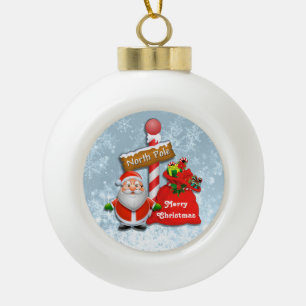 Niedliche Ball-Verzierung Nordpols Sankt Keramik Kugel-Ornament