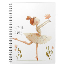 Niedliche Ballerina Ballett Liebe zum Tanzen Wasse Notizblock