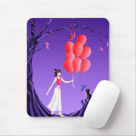 Niedliche Ballerina & Cat Sonnenuntergang Mitterna Mousepad