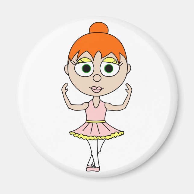 Niedliche Ballerina - Fünfte Position Magnet (Vorne)