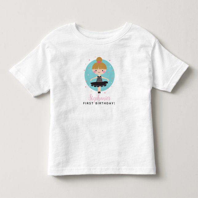 Niedliche Ballerina in Black Dress Kindergeburtsta Kleinkind T-shirt (Vorderseite)
