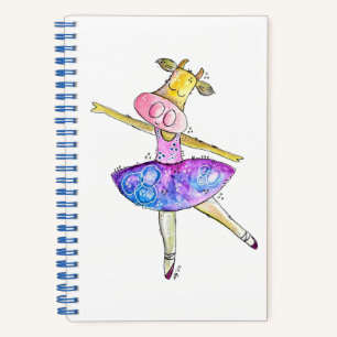 Niedliche Ballerina Kuh Notizbuch