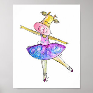 Niedliche Ballerina Kuh Poster