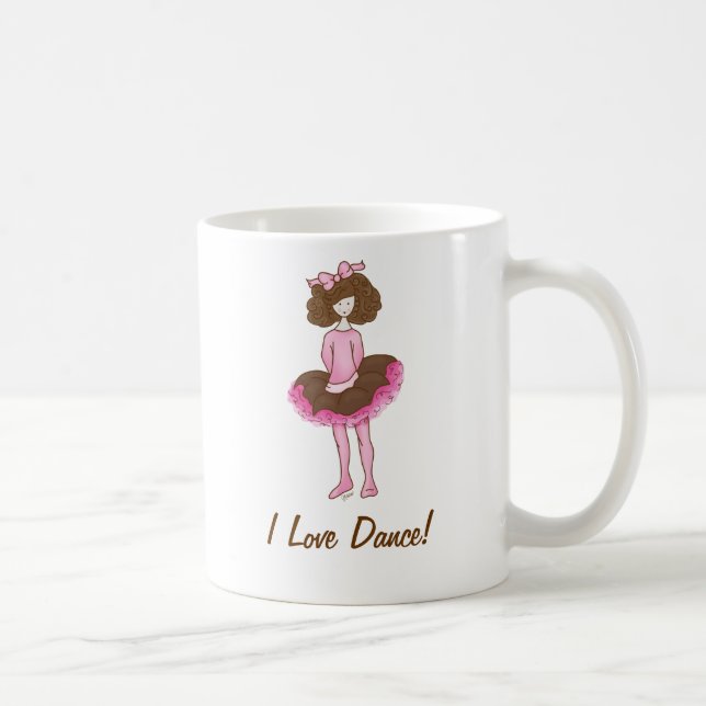 Niedliche Ballerina - rosa Tänzer Kaffeetasse (Rechts)