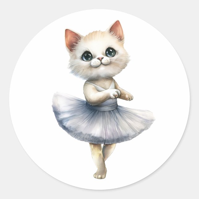 Niedliche Ballerina Runder Aufkleber (Vorderseite)