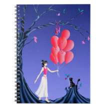Niedliche Ballerina und Cat Night Sky
