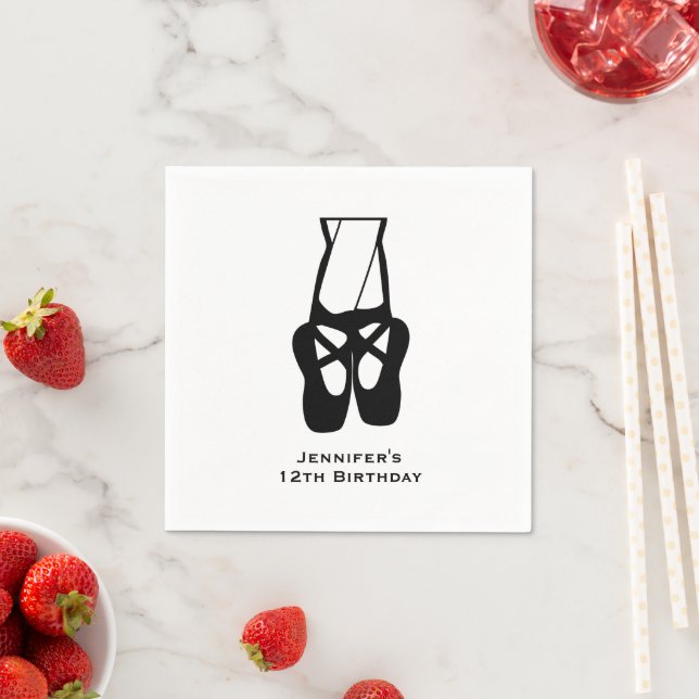 Niedliche Ballet Dancer Beine & Slippers Geburtsta Serviette (Beispiel)