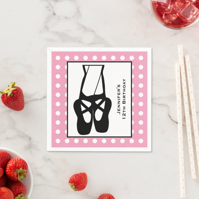 Niedliche Ballet Dancer Beine & Slippers Geburtsta Serviette (Beispiel)