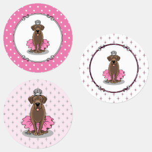 Niedliche Ballet Princess Chocolate Labrador Retri Etiketten