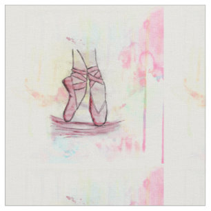 Niedliche Ballet Schuhskizze Wasserfarbe Handgezei Stoff