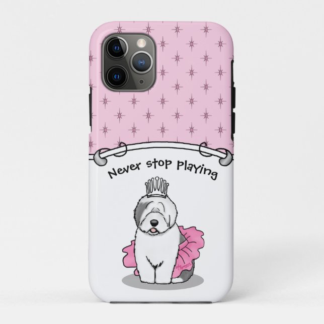 Niedliche Ballettprinzessin Alt-Englisch Sheepdog  Case-Mate iPhone Hülle (Rückseite)