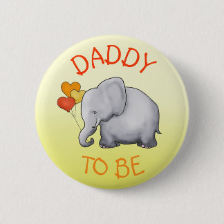 Niedliche Ballon-Elefant-Baby-Dusche Vati-zu-Ist Button