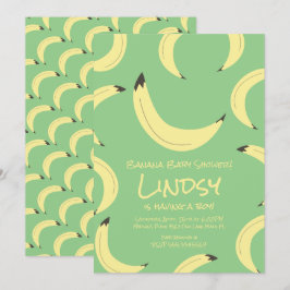 Niedliche Banana Green Boy Baby Dusche Einladung