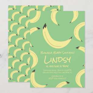 Niedliche Banana Green Boy Baby Dusche Einladung