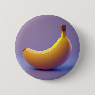 Niedliche Banane mit violettem Hintergrund Button