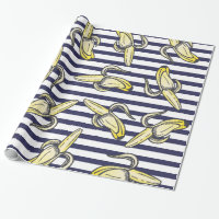 Niedliche Bananen-Illustrationen auf Marine-blauen