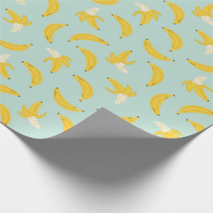 Niedliche Bananen in hellblau Geschenkpapier