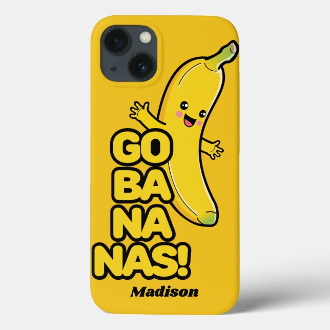 Niedliche Bananen-individuelle Name-Telefonfälle Case-Mate iPhone Hülle (Rückseite)