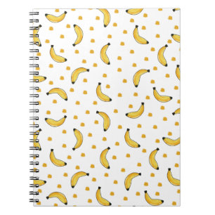 Niedliche Bananen - Nahtlos - Fruchtmuster Notizblock