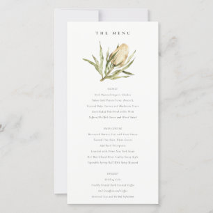 Niedliche Banksia Floral Wedding Menu Card Dankeskarte