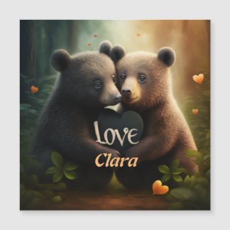 Niedliche Bären, die auf der Postkarte der Liebe u