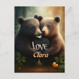 Niedliche Bären, die in der Liebe umarmt werden Postkarte
