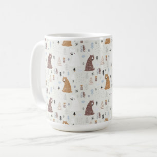 Niedliche Bären im Holzmuster Kaffeetasse