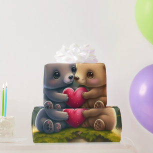 Niedliche Bären in Lieben Geschenkpapier