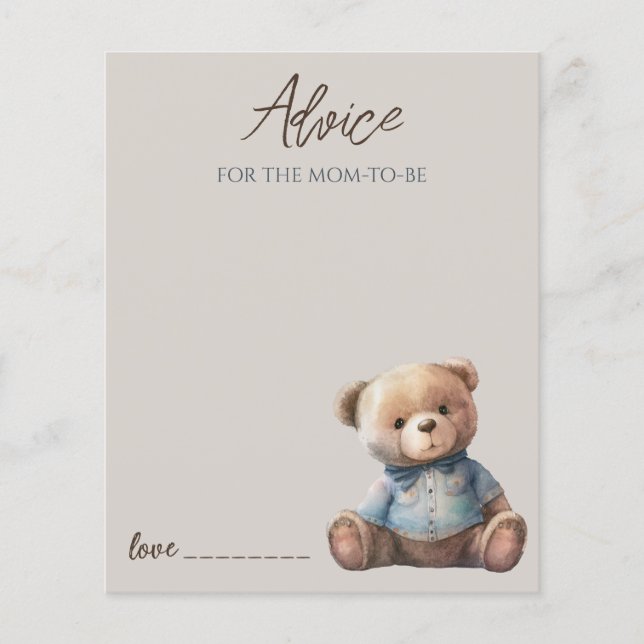 Niedliche Bärenberatung für Mommy Card (Vorderseite)