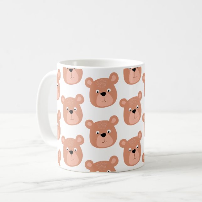 Niedliche Bärenfläche Kaffeetasse (Vorderseite Links)