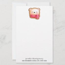 Niedliche Bärenfront Red Scarf & Rosy Cheeks Weihn