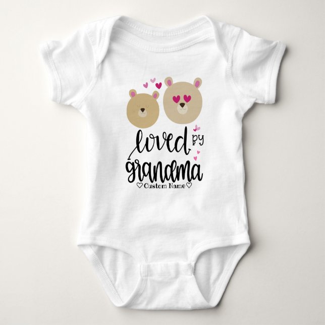 Niedliche Bärengesichte - Von Oma geliebt Baby Strampler (Vorderseite)