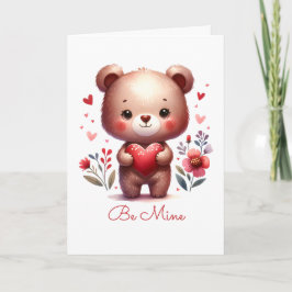Niedliche Bärenherz-benutzerdefinierte Valentinsta Dankeskarte