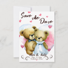 Niedliche Bärenhochzeit Sichern Sie die Ankündigun Save The Date
