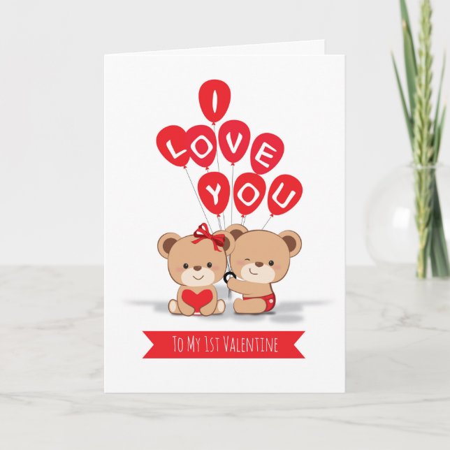 Niedliche Bärenkarte - Valentinstag Karte (Vorderseite)