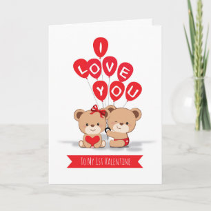 Niedliche Bärenkarte - Valentinstag Karte