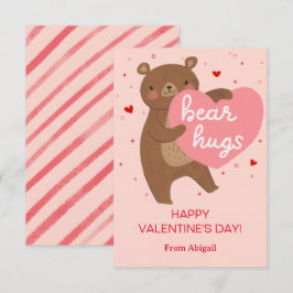 Niedliche Bärenkinder-Klasse Valentine-Karte Einladung