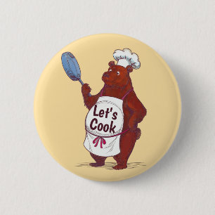 Niedliche Bärenküche, kochen wir Koch Geschenk Button