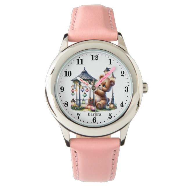 Niedliche Bärenliebhaber geben den Namen Armbanduhr (Vorderseite)