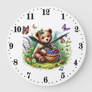 Niedliche Bärenliebhaber Große Wanduhr
