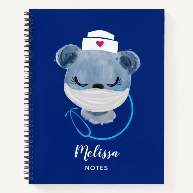 Niedliche Bärennahrung mit einer medizinischen Mas Notizbuch (Vorderseite)