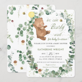 Niedliche Bärenpflanze Gender Neutral Baby Dusche Einladung