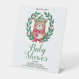 niedliche Bärenwasserdusche Sockelschild