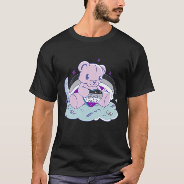 Niedliche Bärenwolken, asexuelle Fahne T-Shirt (Vorderseite)