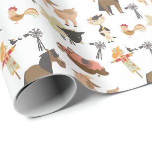 Niedliche Barnyard-Vieh   irgendeine Geschenkpapier