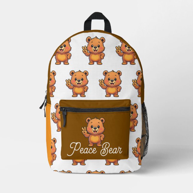 Niedliche Bärtasche Bedruckter Rucksack (Vorderseite)