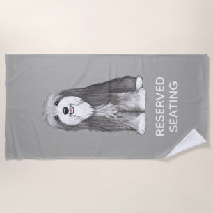 Niedliche Bartollie mit benutzerdefiniertem Text Strandtuch