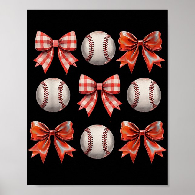 Niedliche Baseball Girls Kleinkind Kinder Coquette Poster (Vorne)