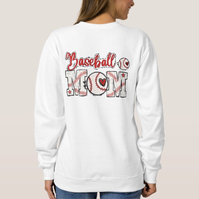 Niedliche Baseball-Mama Sweatshirt (Rückseite)